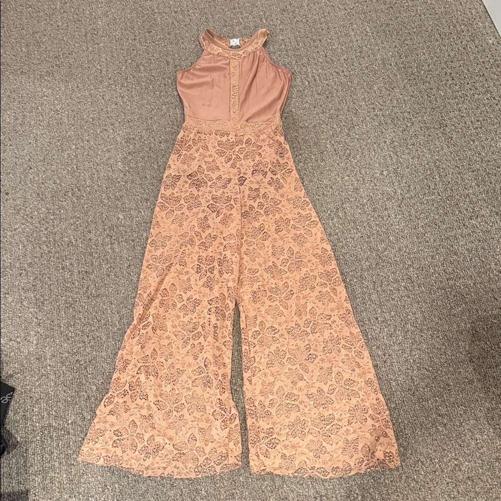 A Wish Come True
Lace Jumpsuit in Peach